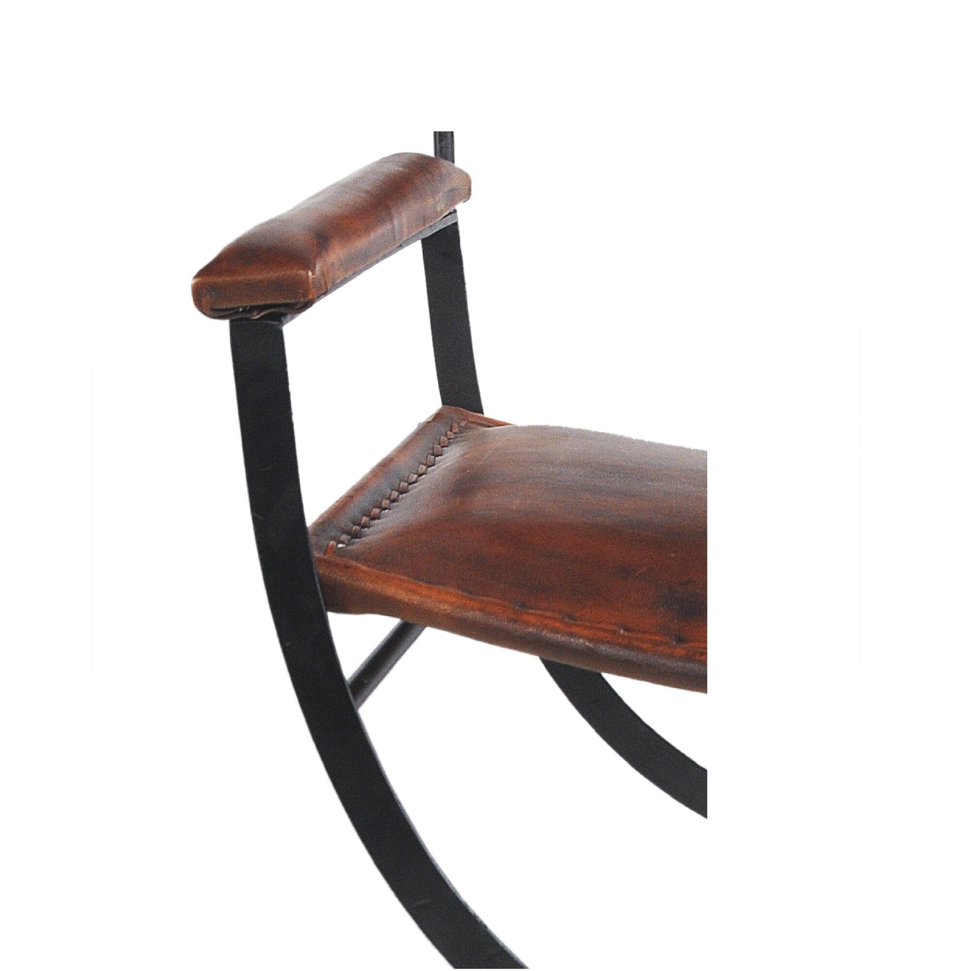 29" Brown and Black Leather Director's Chair