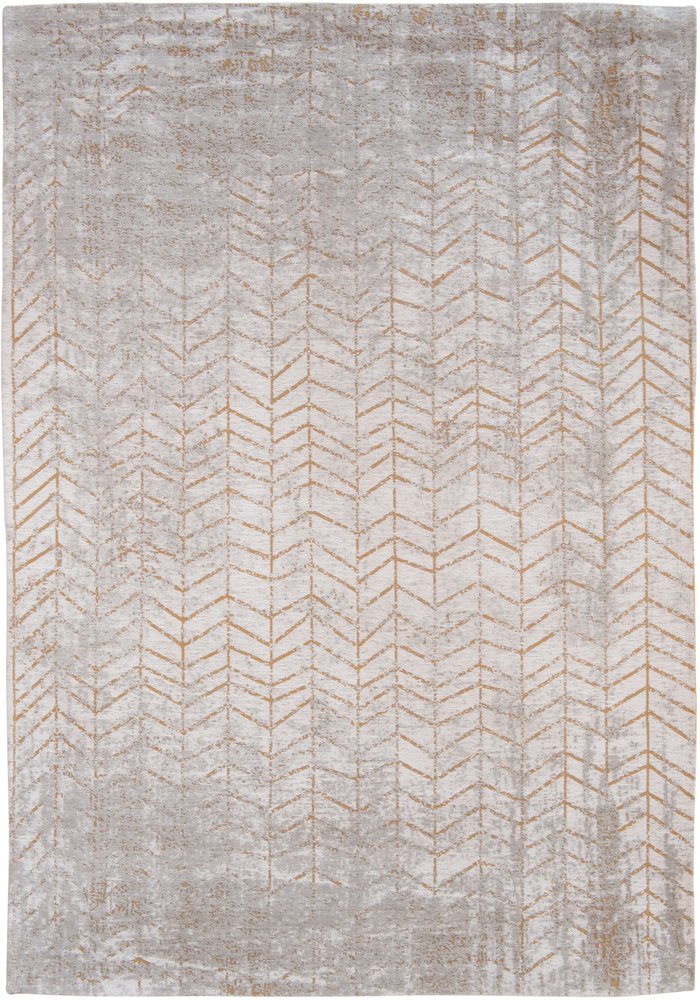 Distressed Gray and Yellow Chevron Area Rug