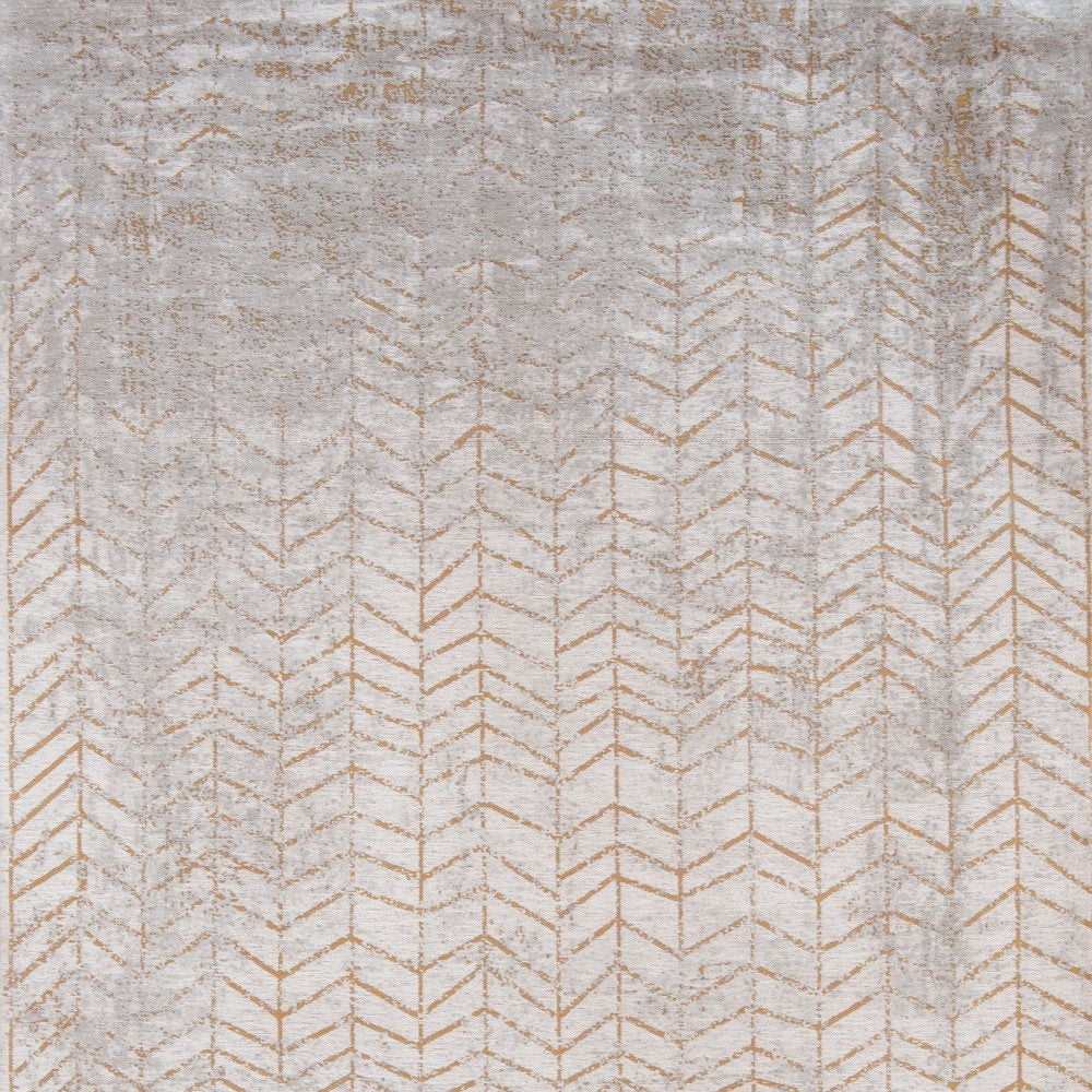 Distressed Gray and Yellow Chevron Area Rug