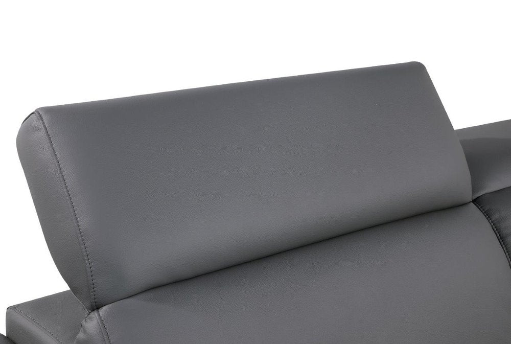 89" Geometric Leather Sofa