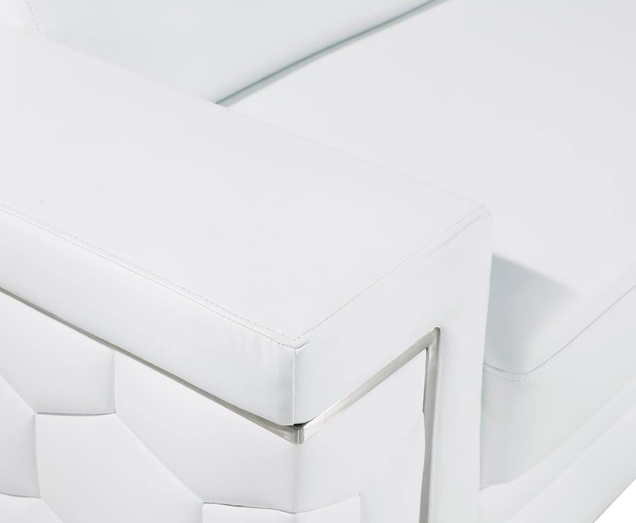 89" Geometric Leather Sofa