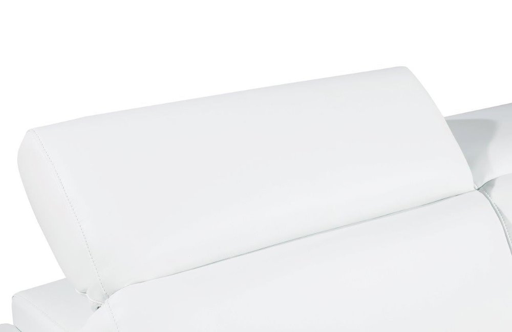 89" Geometric Leather Sofa