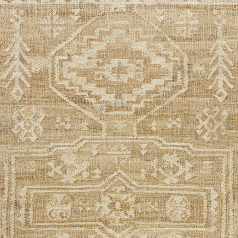 Brown and Beige Medallion Hand Woven Area Rug