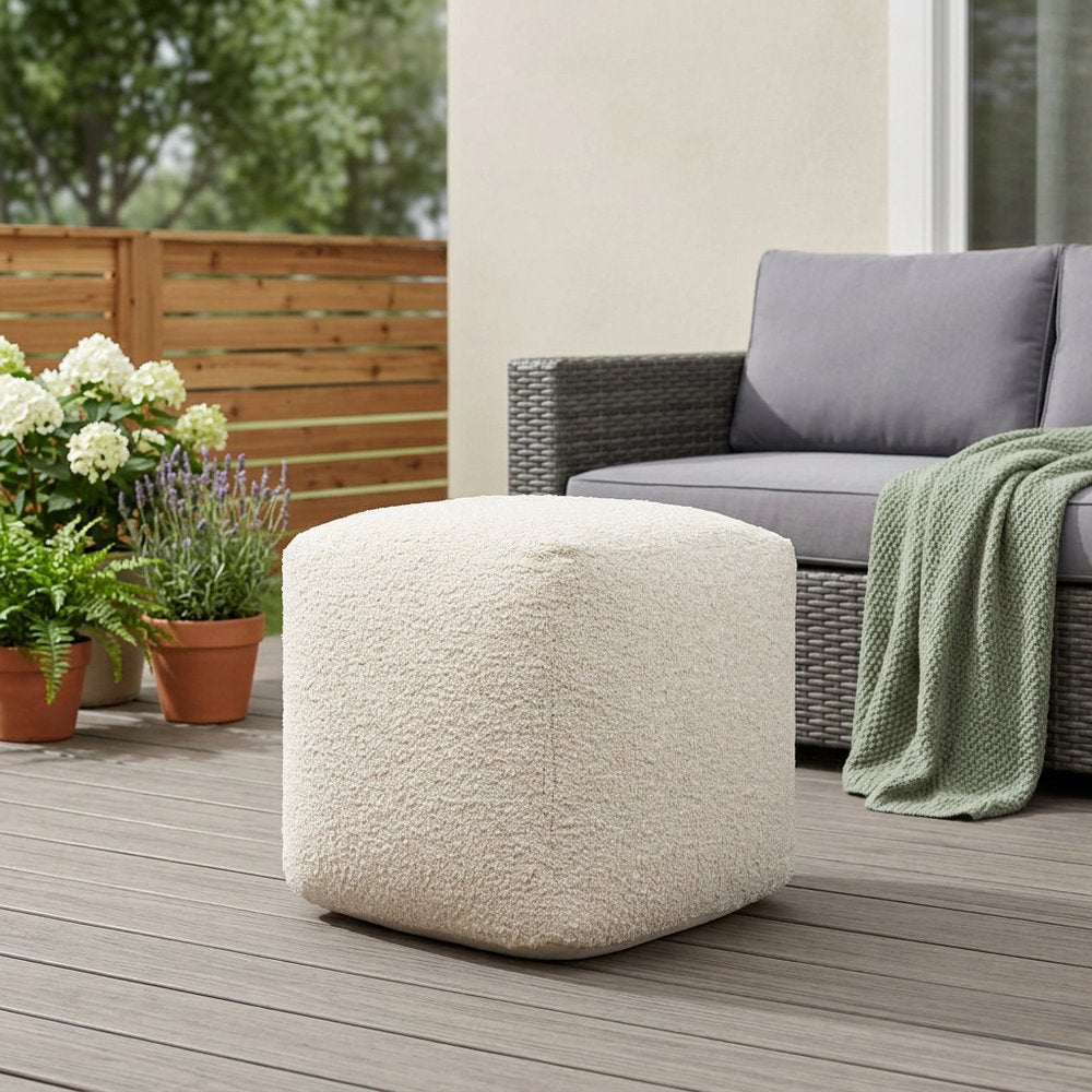 18" Outdoor Cube Pouf Ottoman