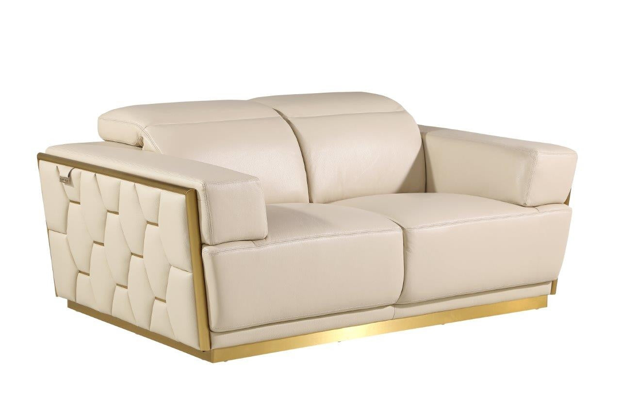 2 Piece Top-Grain Leather Sofa and Loveseat Set