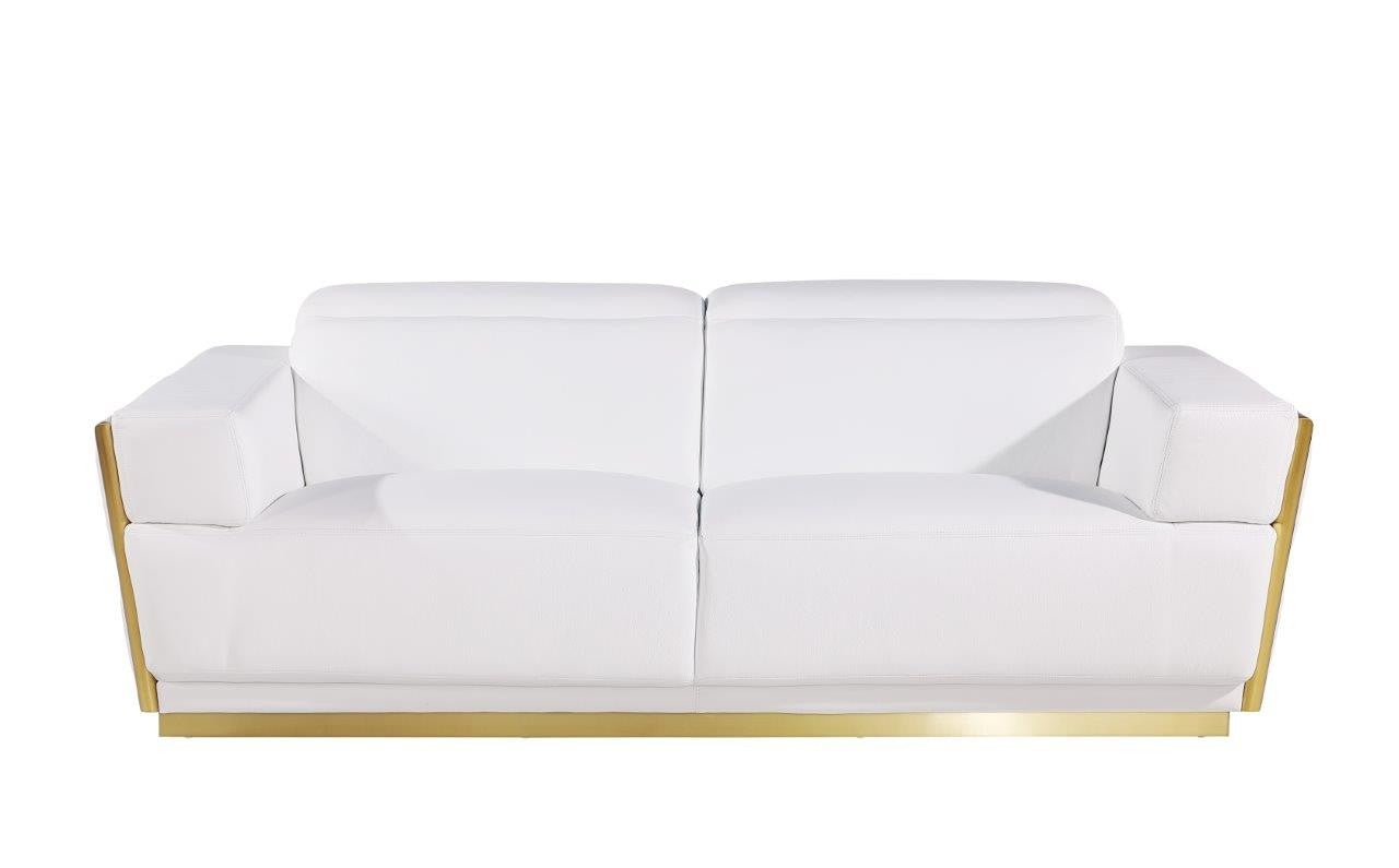 2 Piece Top-Grain Leather Sofa and Loveseat Set