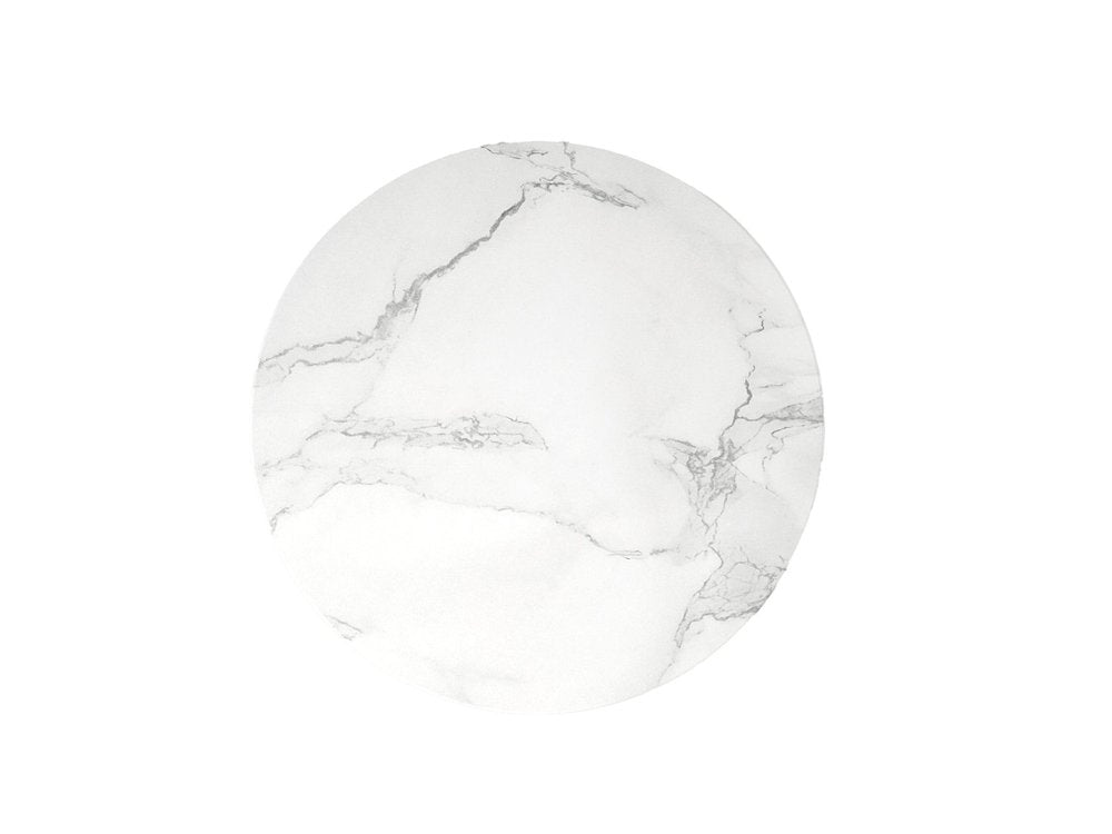 16" White Marble Pedestal End Table