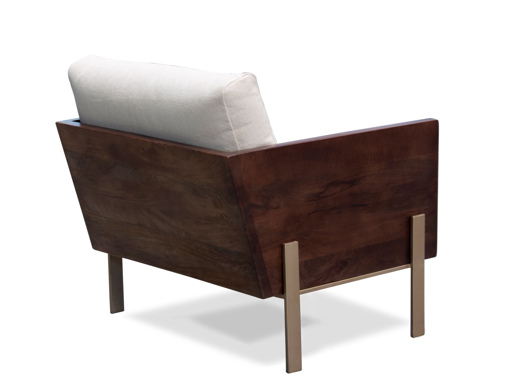 31" Brown Top-Grain Leather Box Back Chair