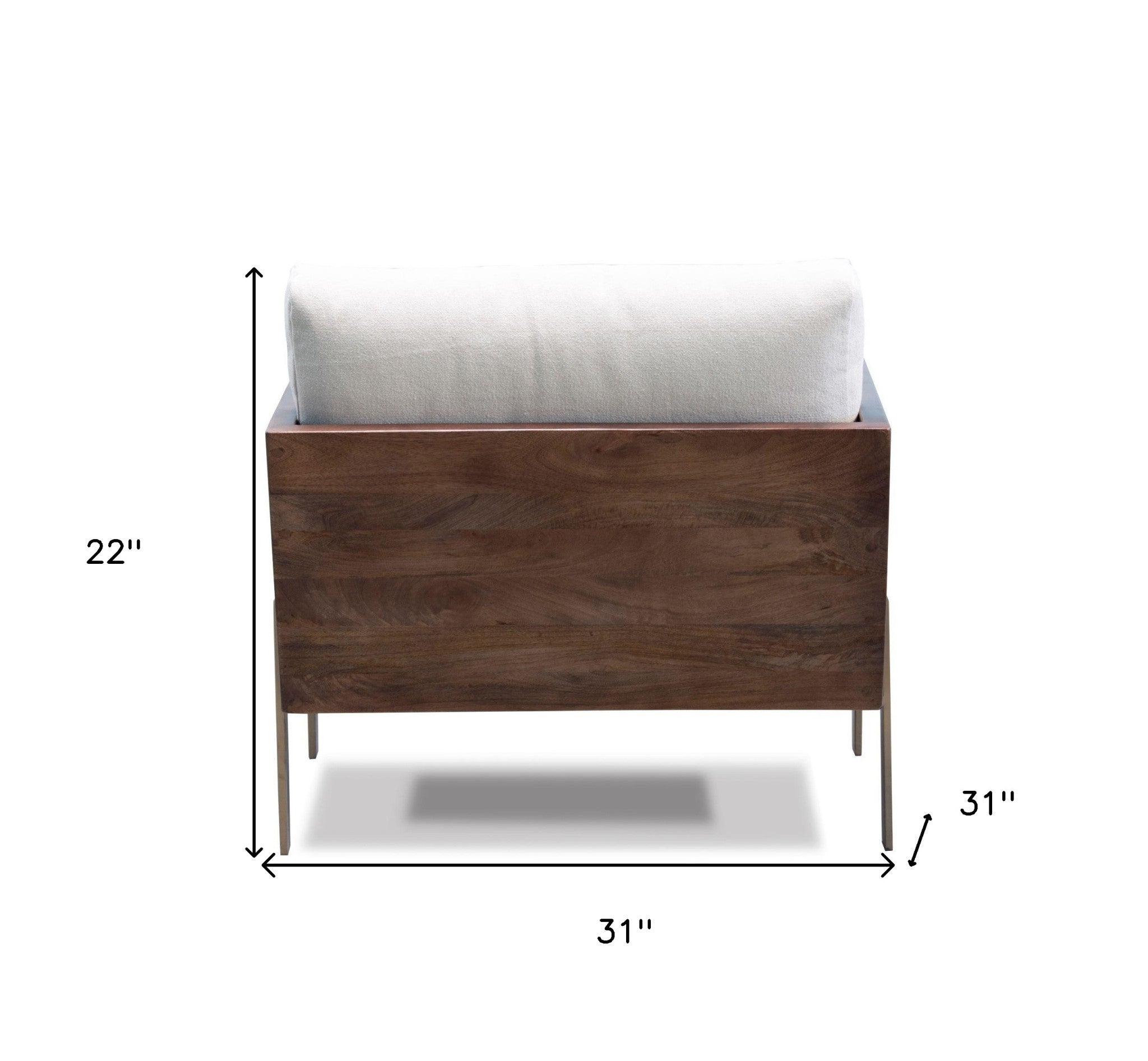 31" Brown Top-Grain Leather Box Back Chair
