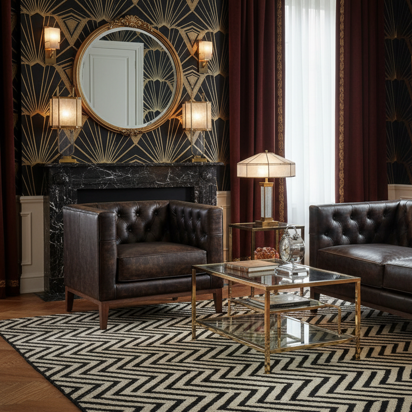 33" Brown and Black Antiqued Tufted Leather Tuxedo Club Chair