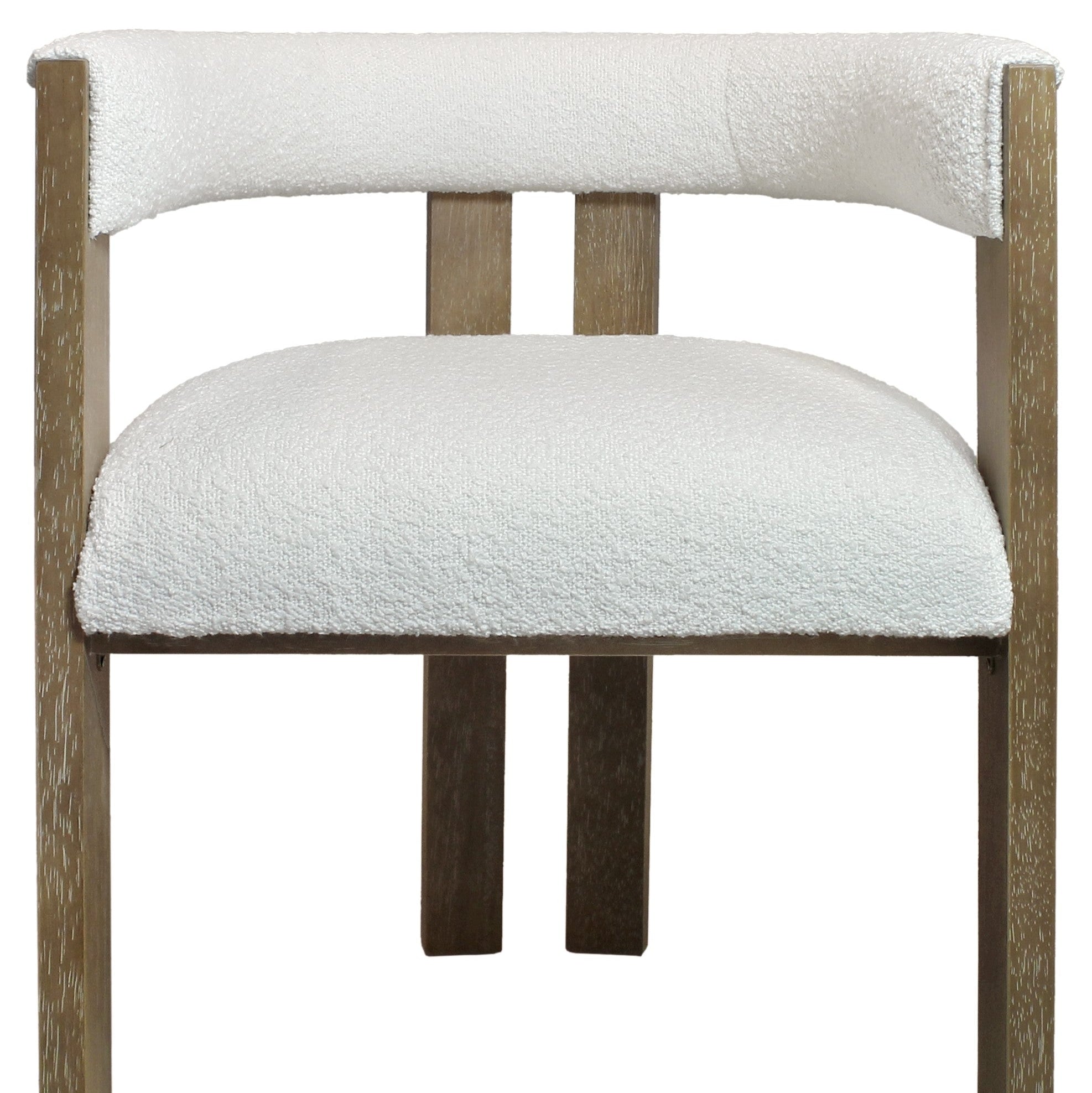 23" Bouclé and Wood Modern Barrel Chair