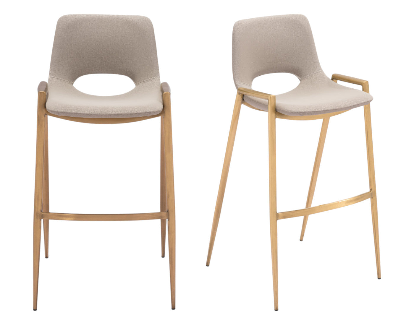 39" Set of Two Faux Leather Low Back Bar Chair