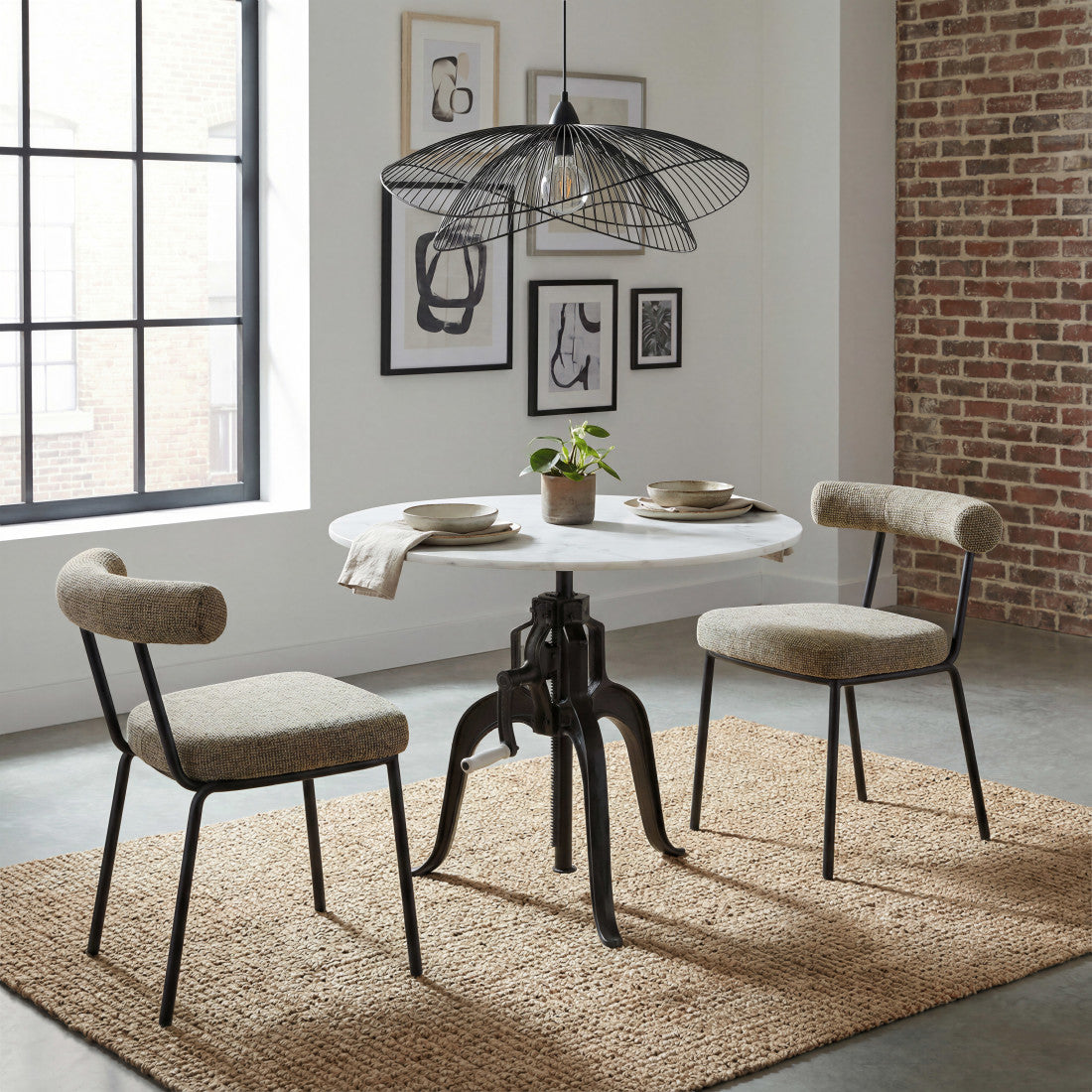 Set of Two 23" Green Open Back Barrel Dining Chair