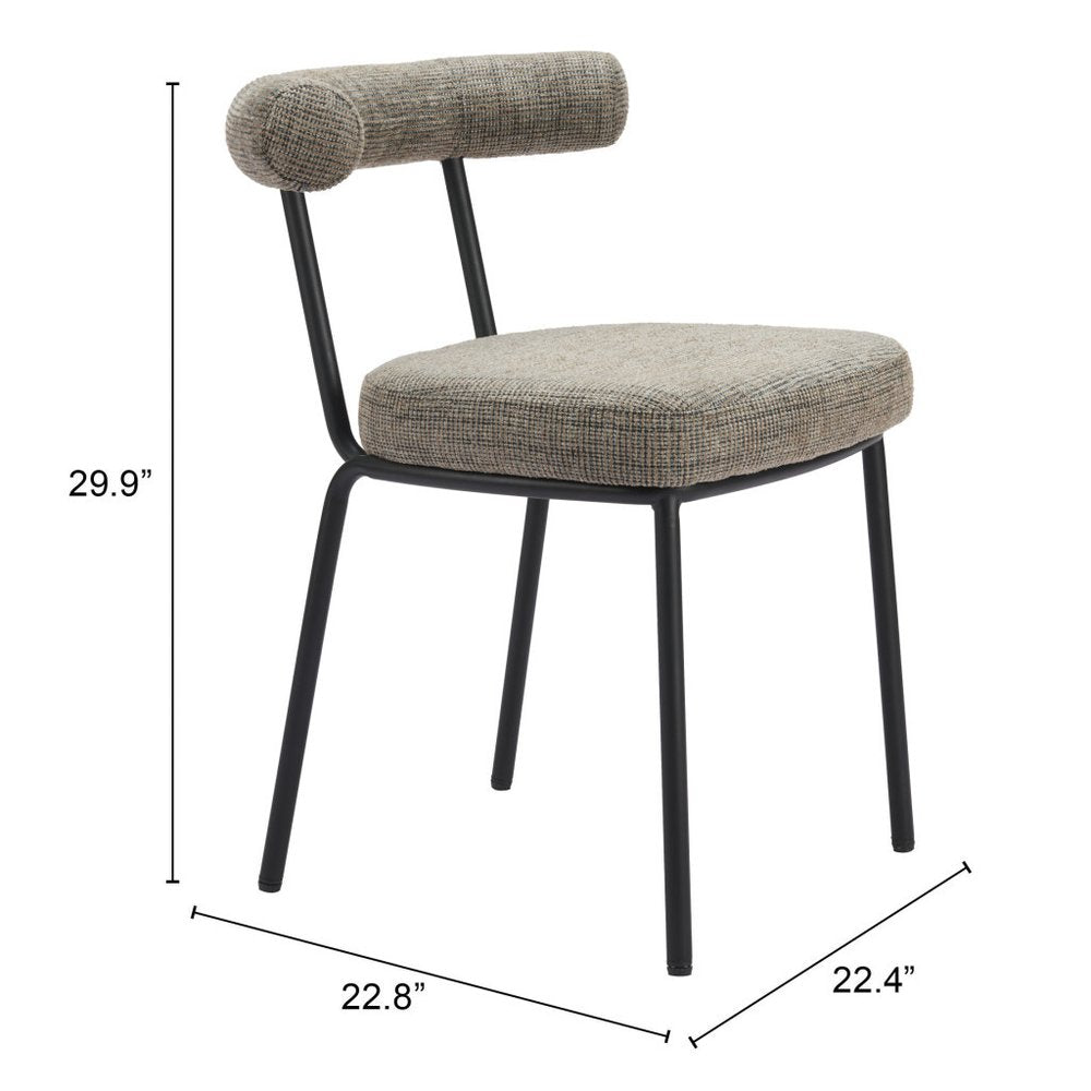 Set of Two 23" Green Open Back Barrel Dining Chair