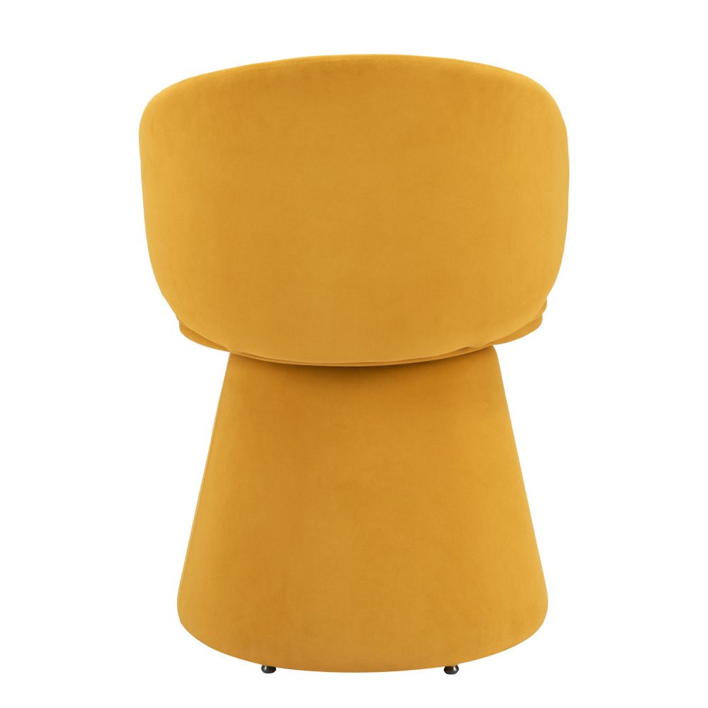 22" Orange Modern Velvet Swivel Dining Chair