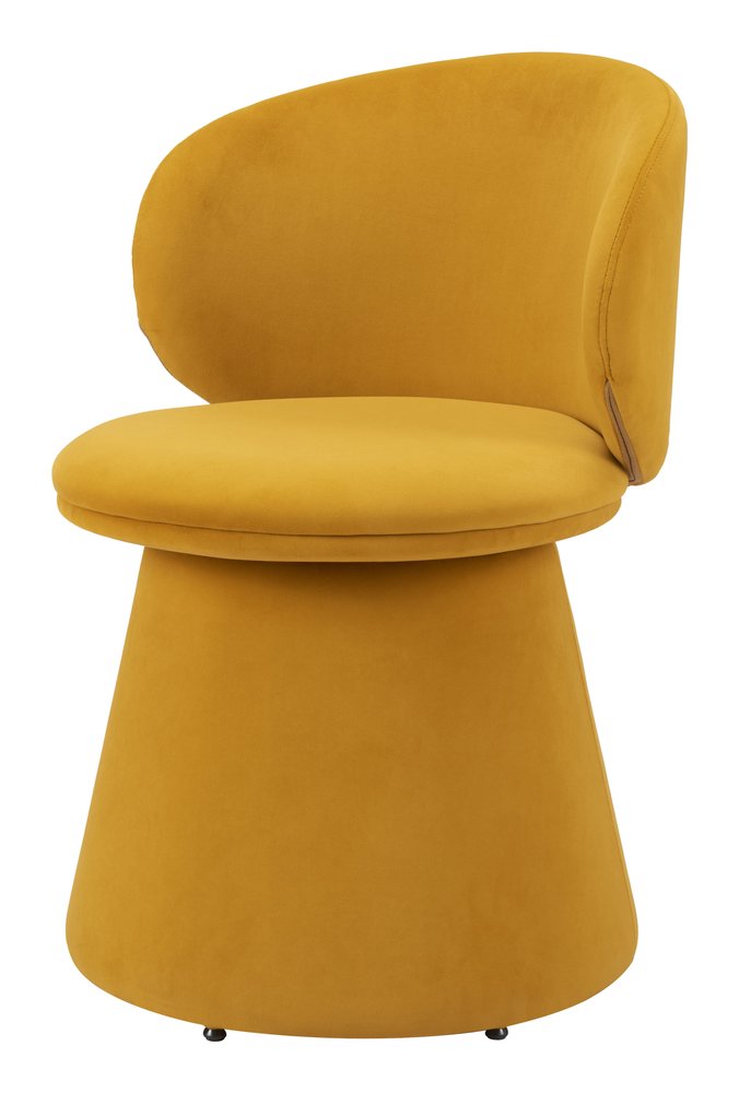 22" Orange Modern Velvet Swivel Dining Chair