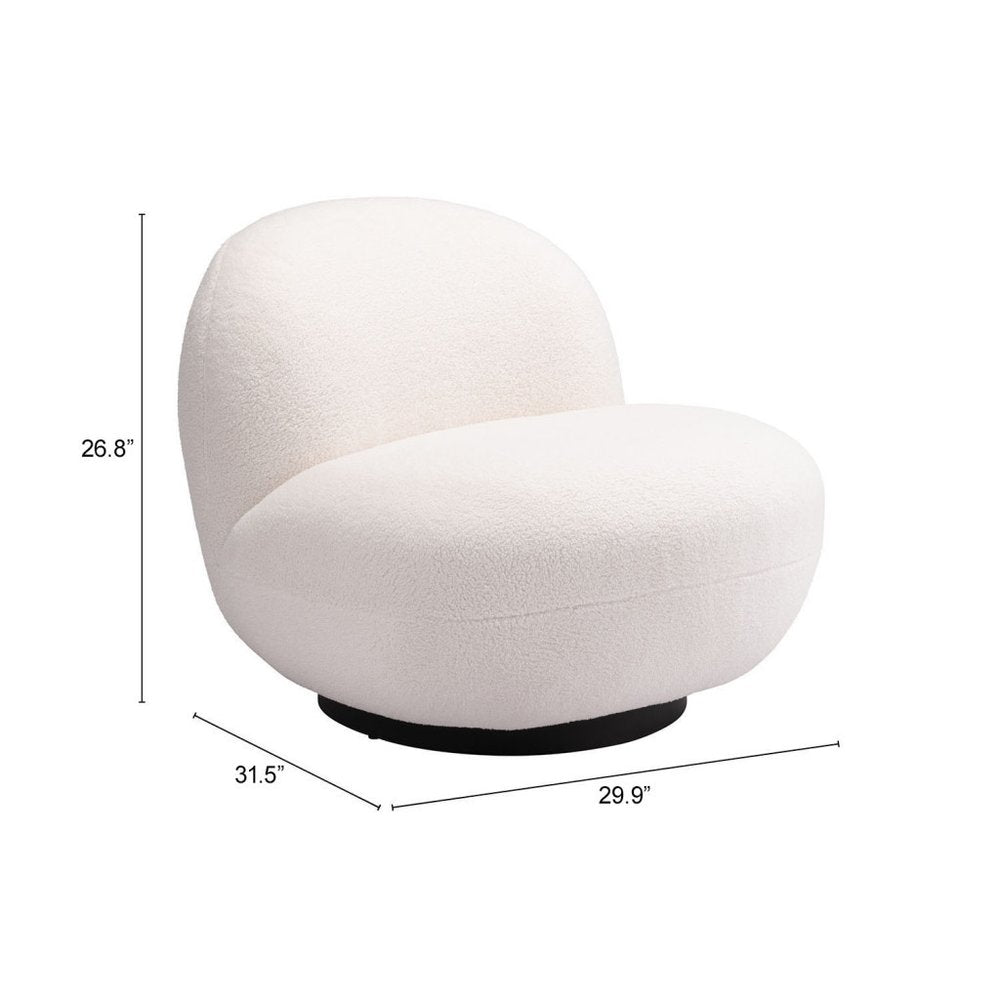30" Faux Shearling Slipper Chair
