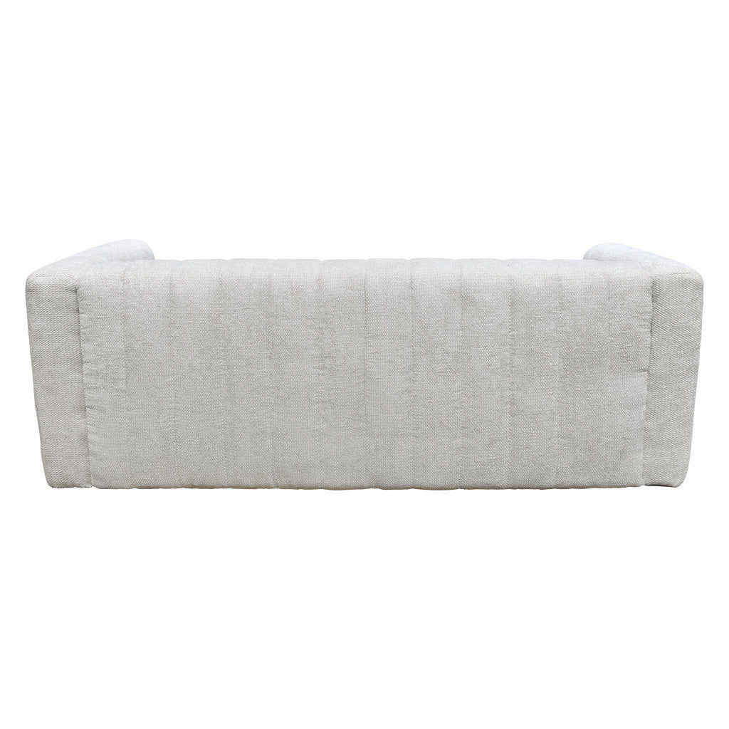 80" White Modern Channel Back Tuxedo Sofa