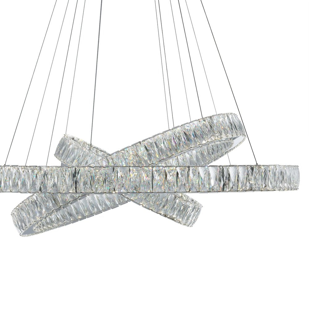 41" 3 Ring Crystal Contemporary Chandelier