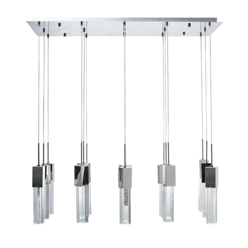 40" Silver 15 Light Cluster Drip Chandelier