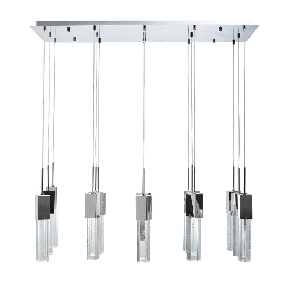 40" Silver 15 Light Cluster Drip Chandelier