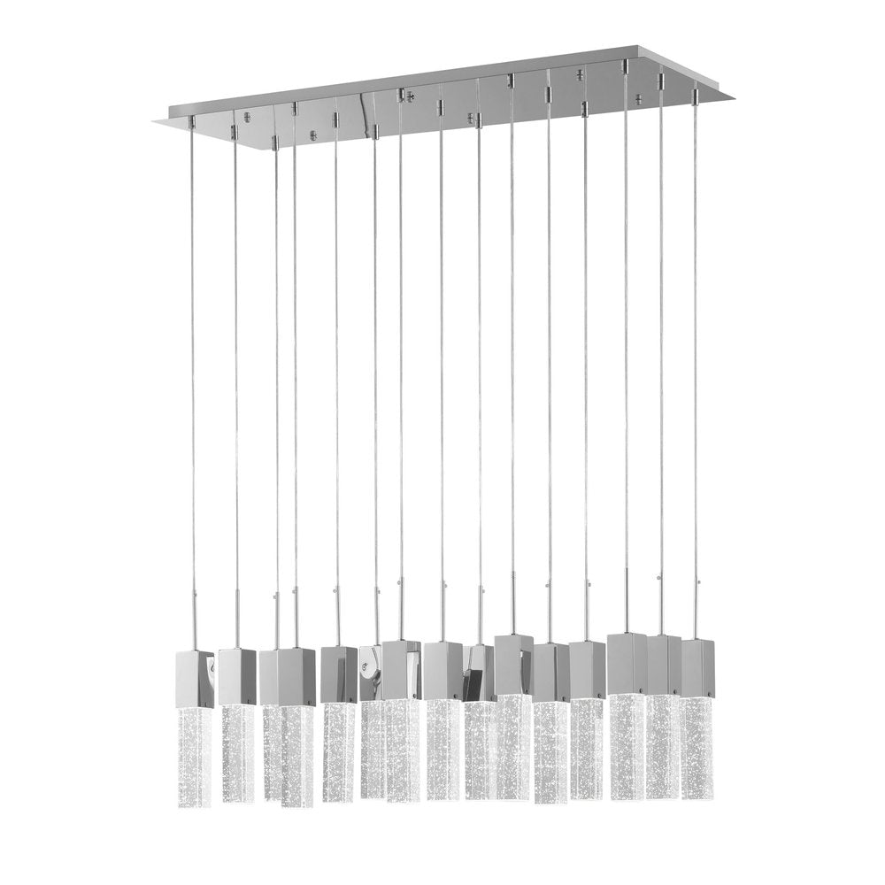 40" Silver 15 Light Cluster Drip Chandelier