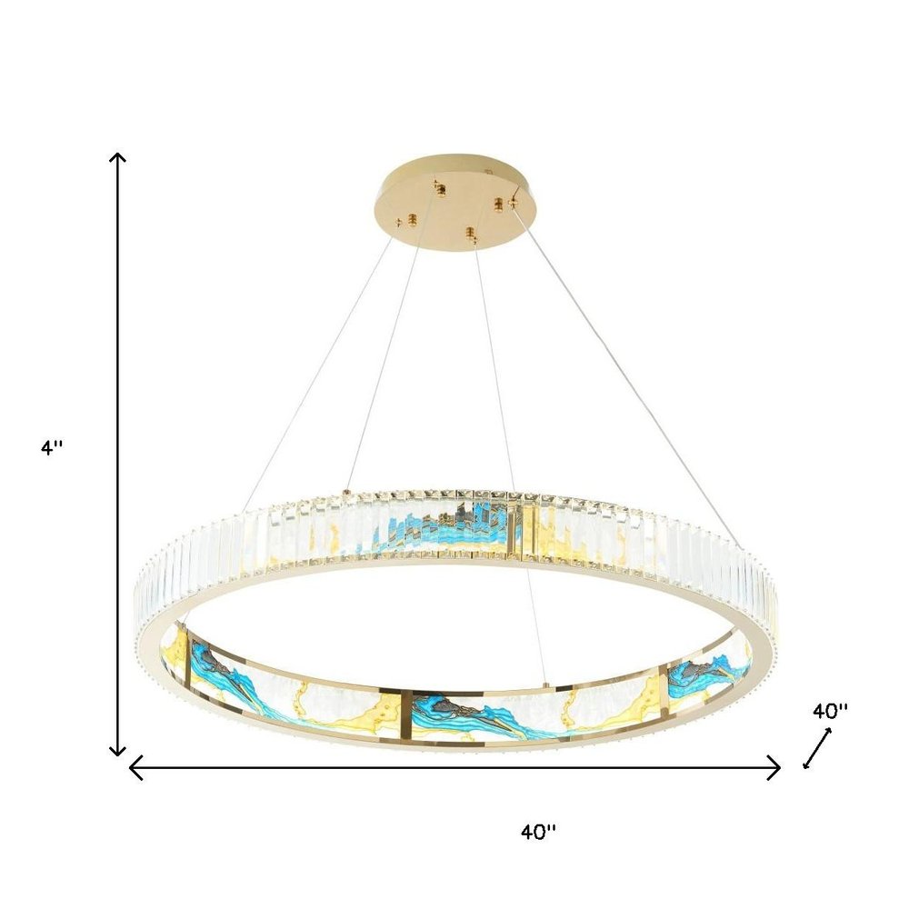 40" Crystal Rainbow Ring Chandelier
