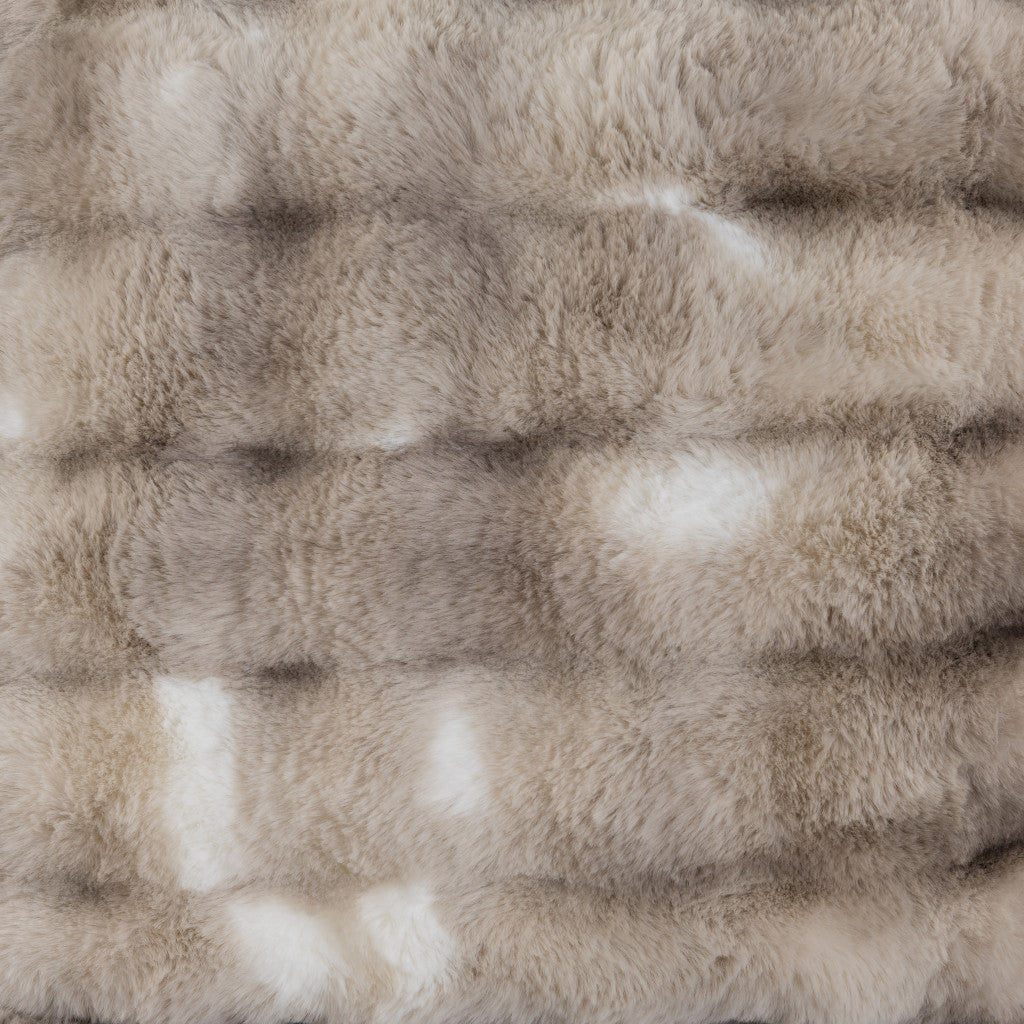 64" Gray Faux Fur Lounger with USB and Toss Pillows