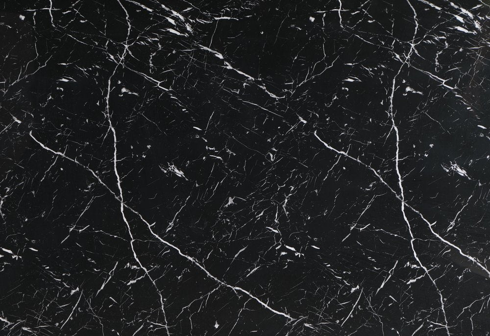 70" Black Faux Marble and Wood Double Pedestal Dining Table