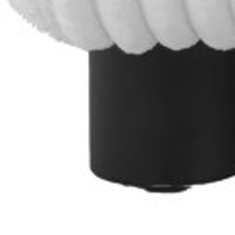 30" White and Black Corduroy Side Chair