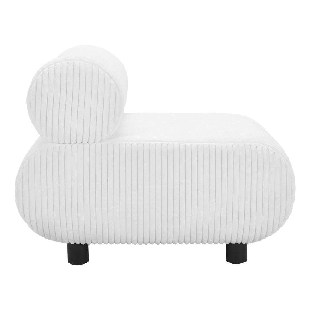 30" White and Black Corduroy Side Chair
