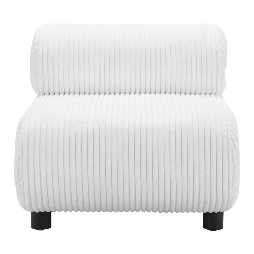 30" White and Black Corduroy Side Chair