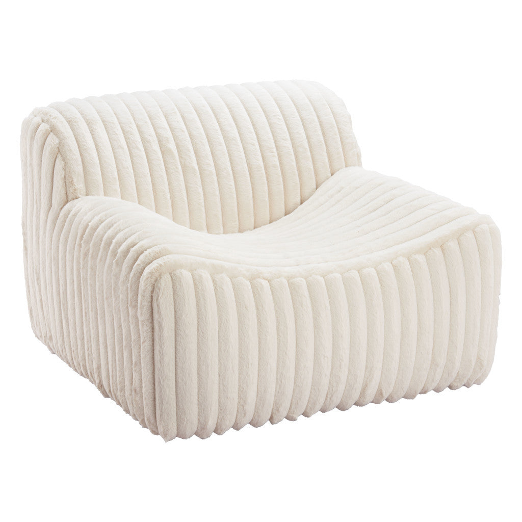 39" Cream Corduroy Armless Chair
