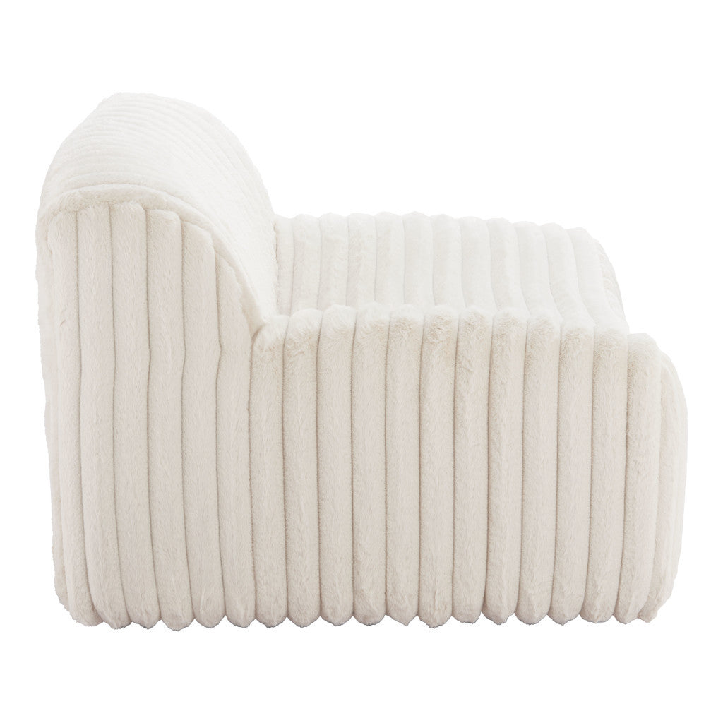 39" Cream Corduroy Armless Chair