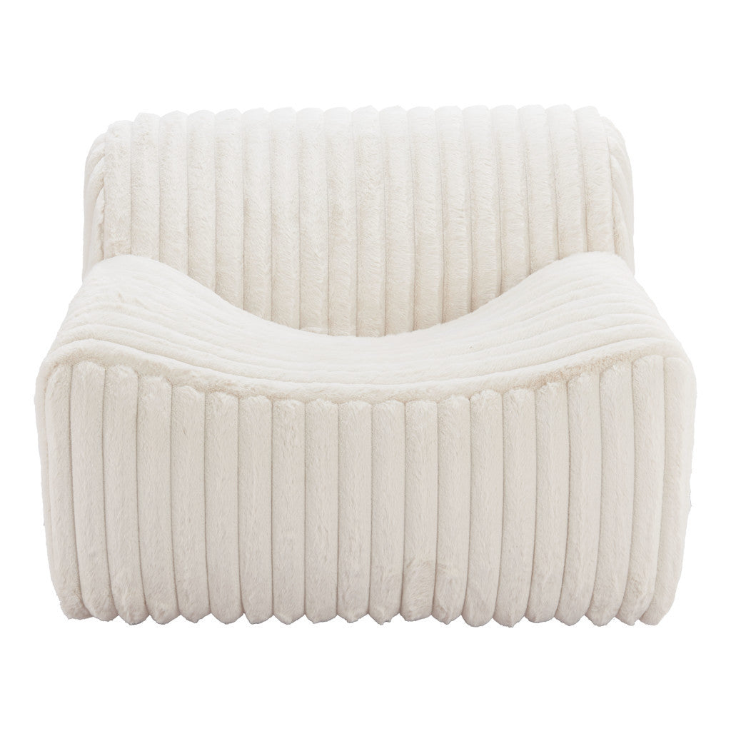 39" Cream Corduroy Armless Chair