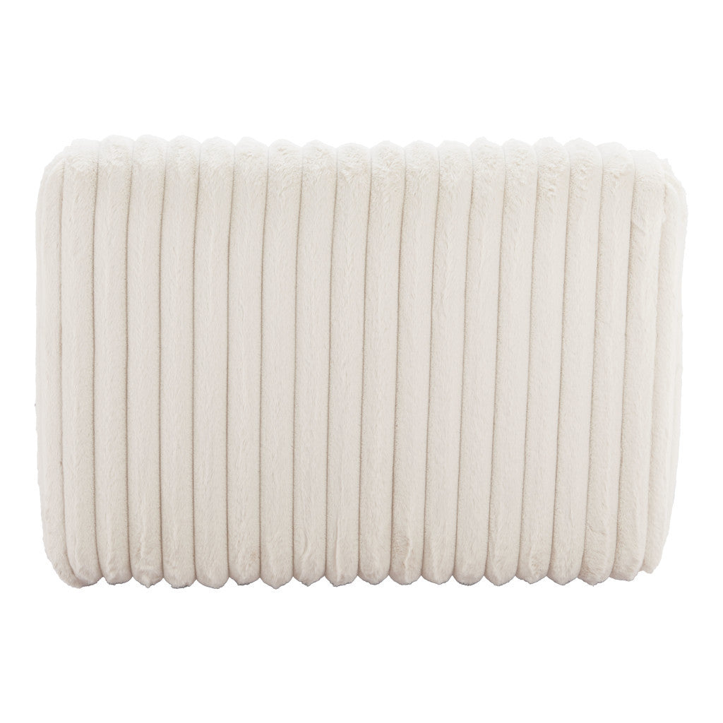 39" Cream Corduroy Armless Chair