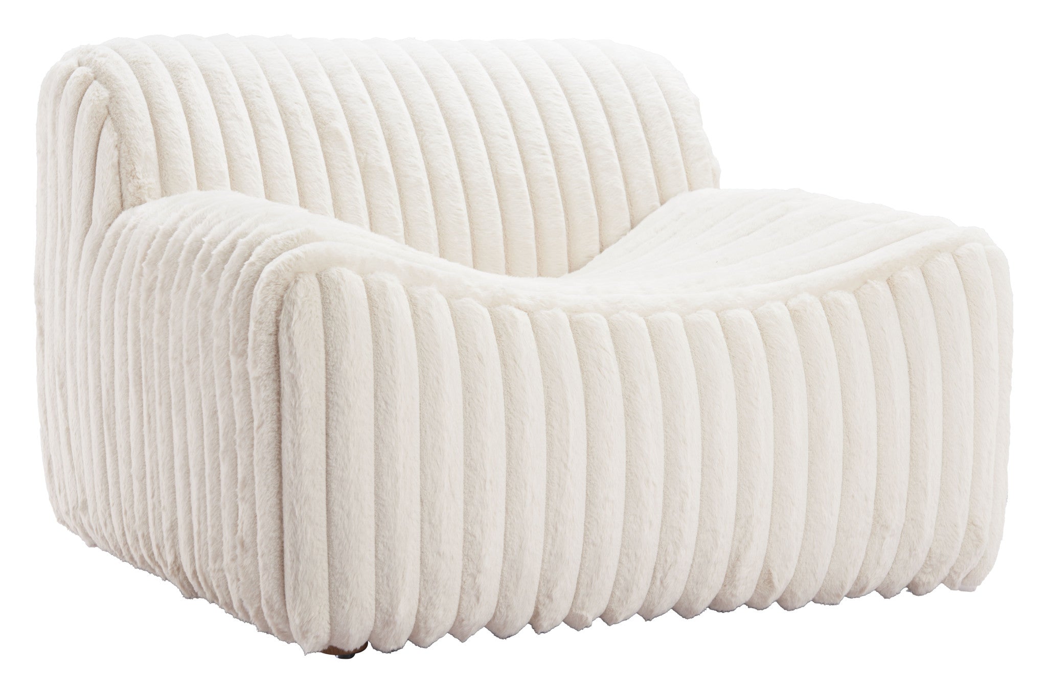 39" Cream Corduroy Armless Chair