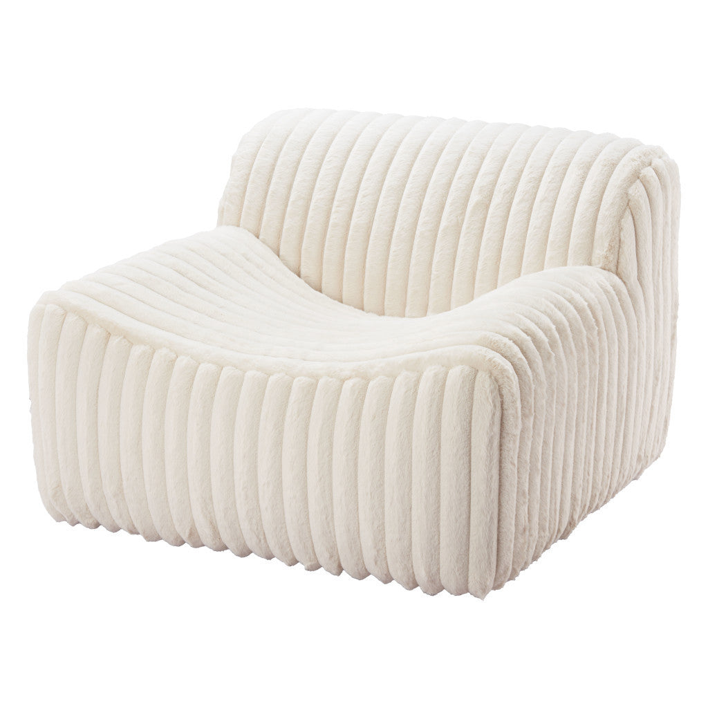 39" Cream Corduroy Armless Chair