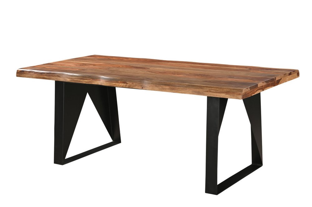 80" Brown and Black Wood Live Edge Dining Table