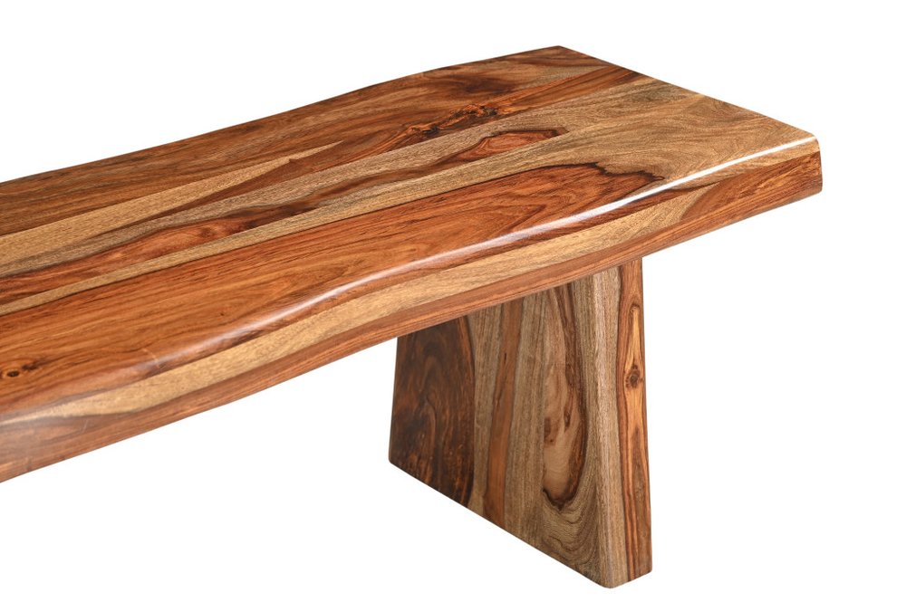 75" Brown Live Edge Wood Dining Bench
