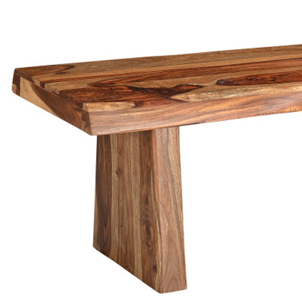 75" Brown Live Edge Wood Dining Bench