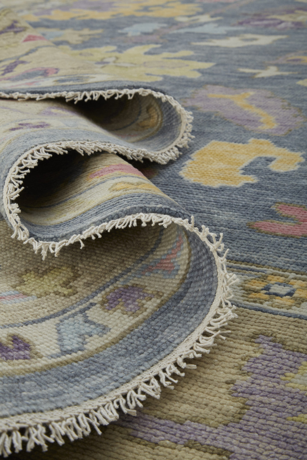 2' x 8' Distressed Traditonal Hand Knotted Wool Runner Rug with Fringe