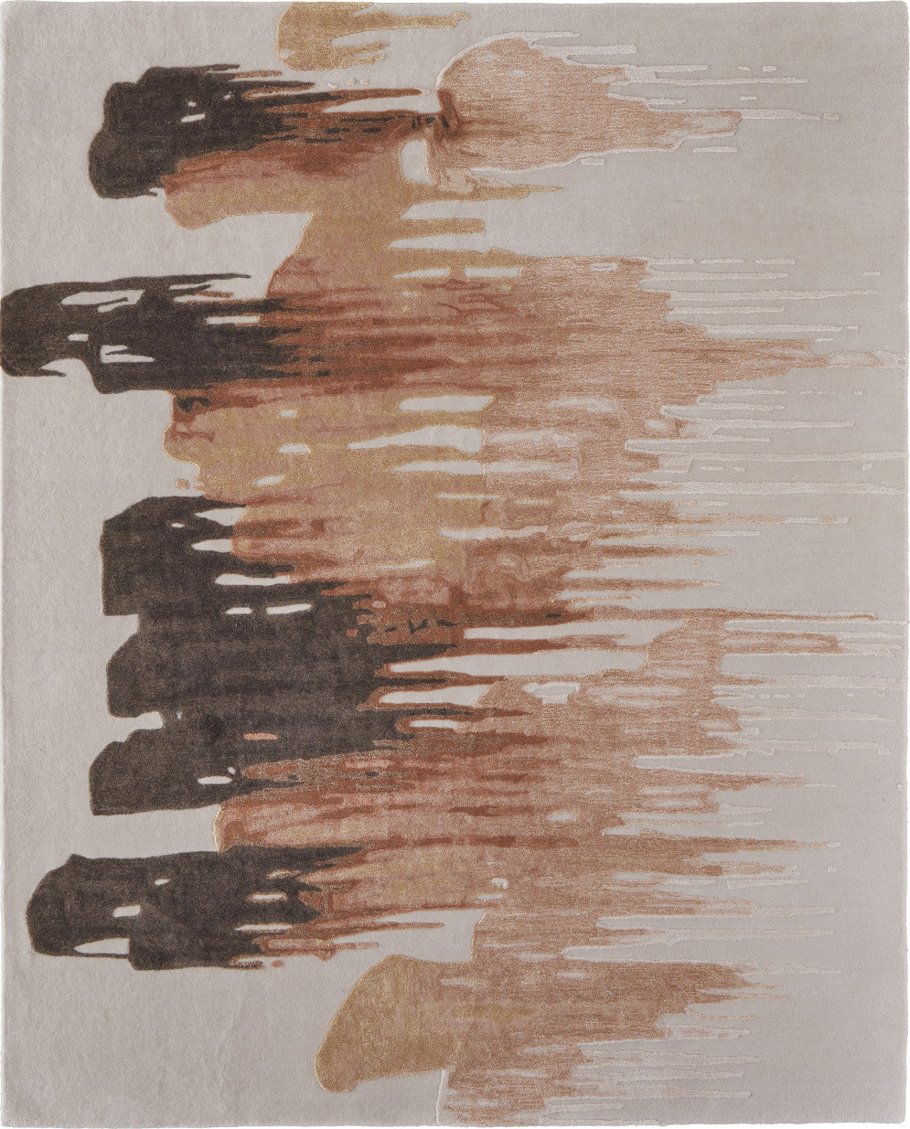 Tan, Brown and Orange Brush Strokes Rug