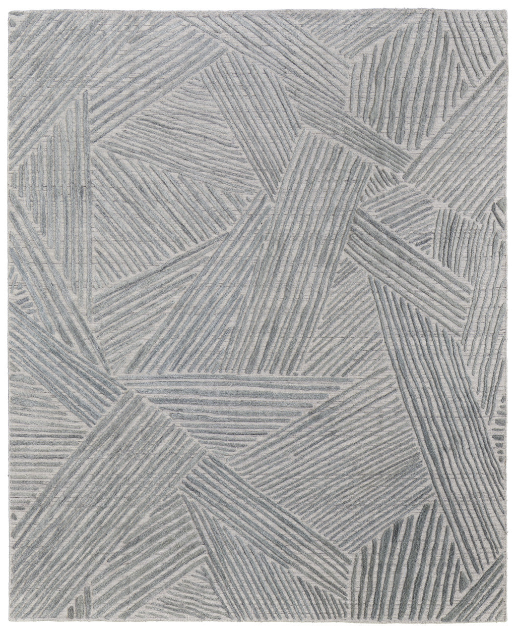 Green "Rake" Hand Woven Rug