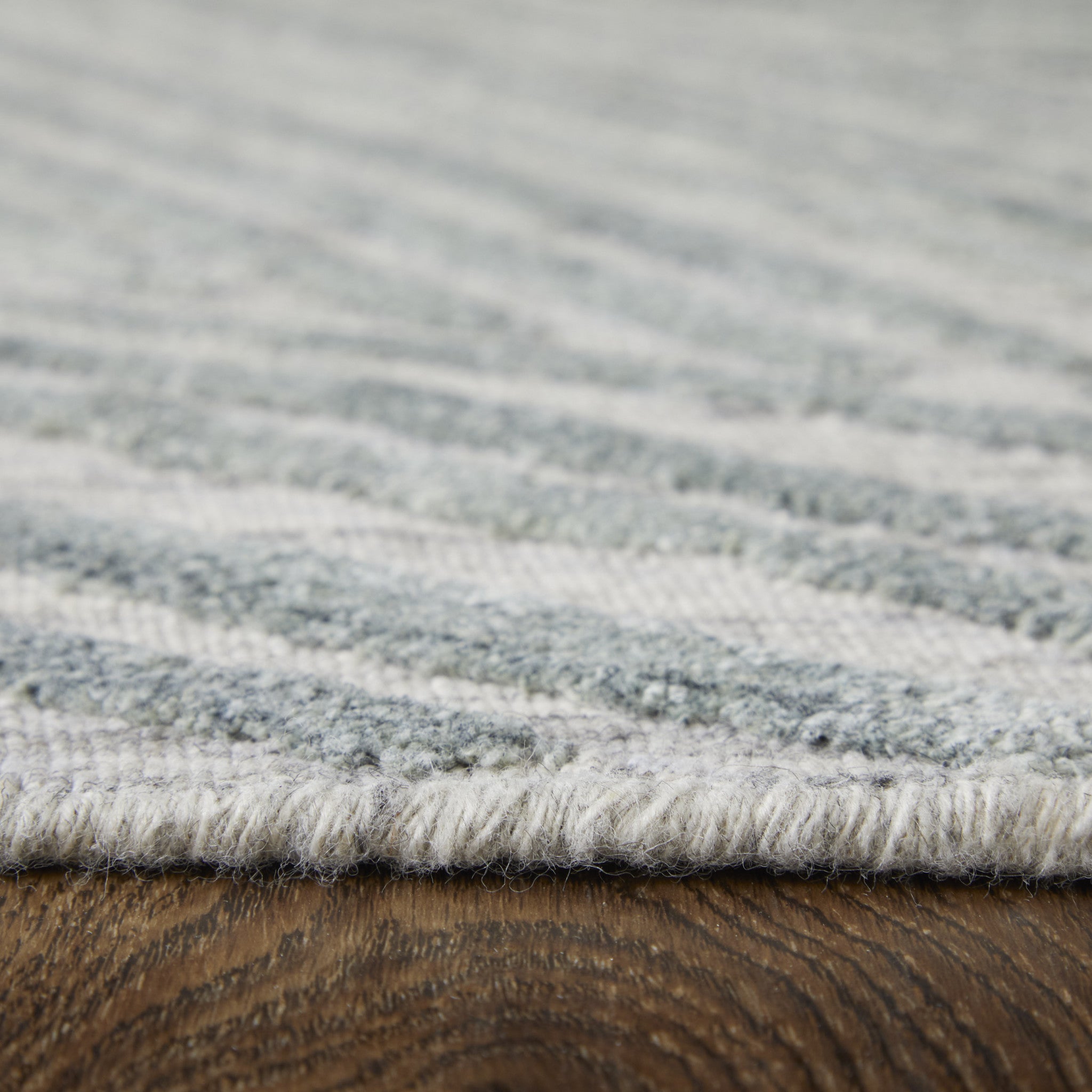 Green "Rake" Hand Woven Rug