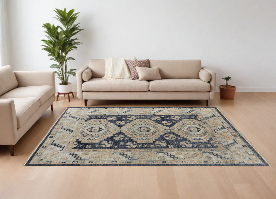 Geometric Oriental Medallion Area Rug