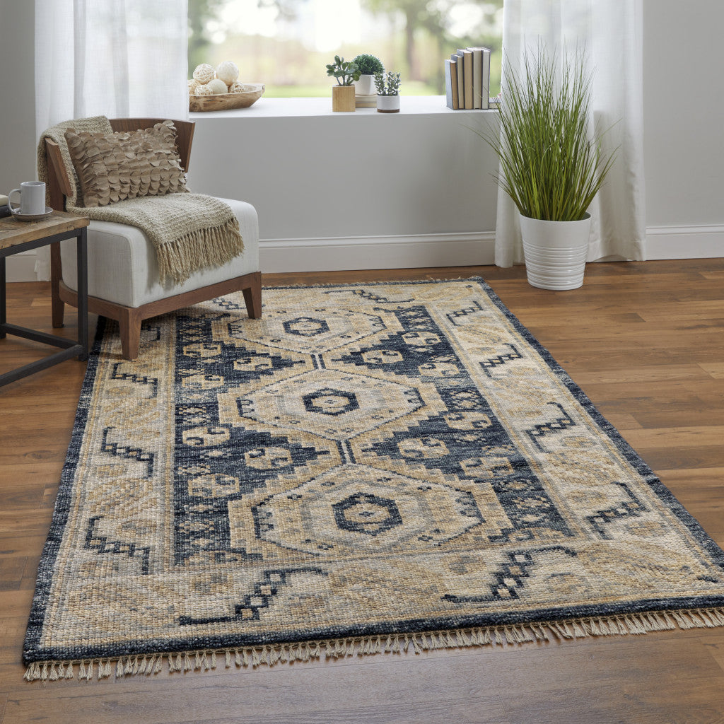 Geometric Oriental Medallion Area Rug