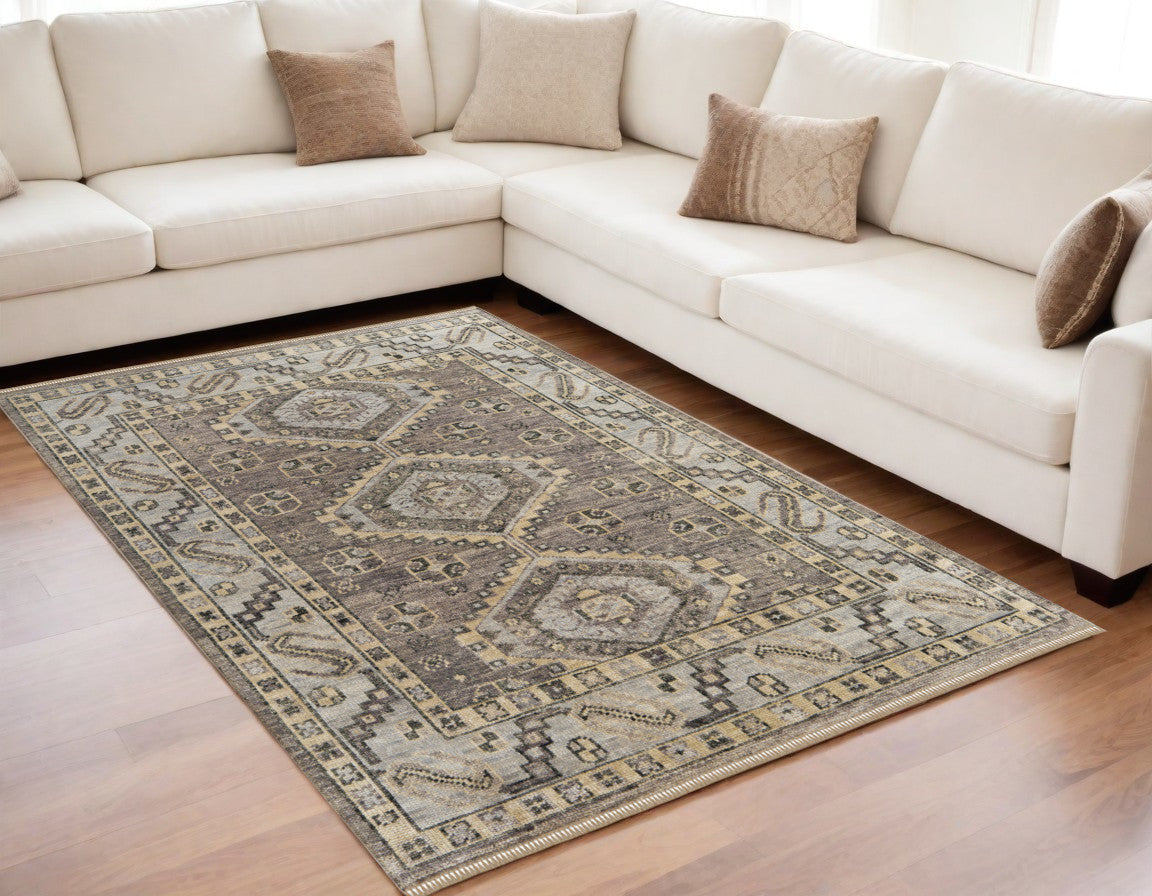 Geometric Oriental Medallion Area Rug