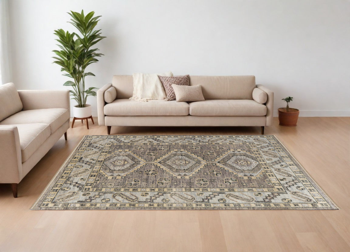 Geometric Oriental Medallion Area Rug