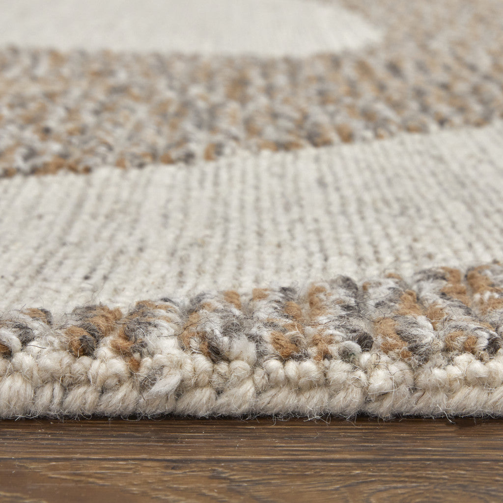 Brown and Tan Abstract Track Rug